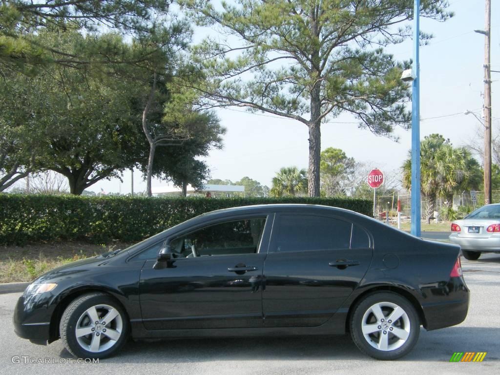 2007 Civic EX Sedan - Nighthawk Black Pearl / Gray photo #2