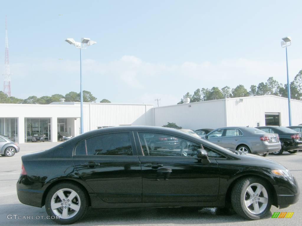 2007 Civic EX Sedan - Nighthawk Black Pearl / Gray photo #6
