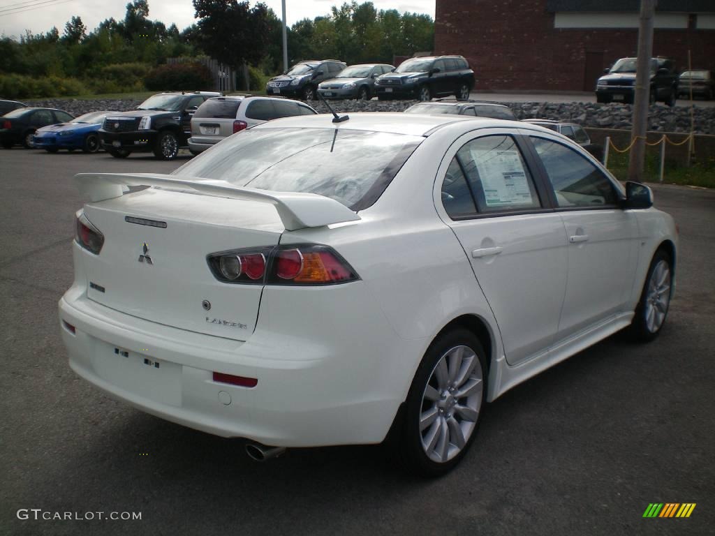 2010 Lancer GTS - Wicked White Metallic / Black photo #11
