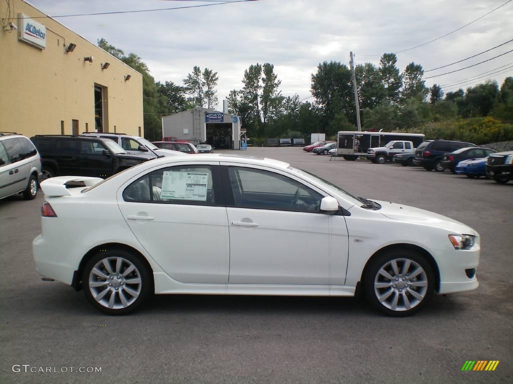 2010 Lancer GTS - Wicked White Metallic / Black photo #12