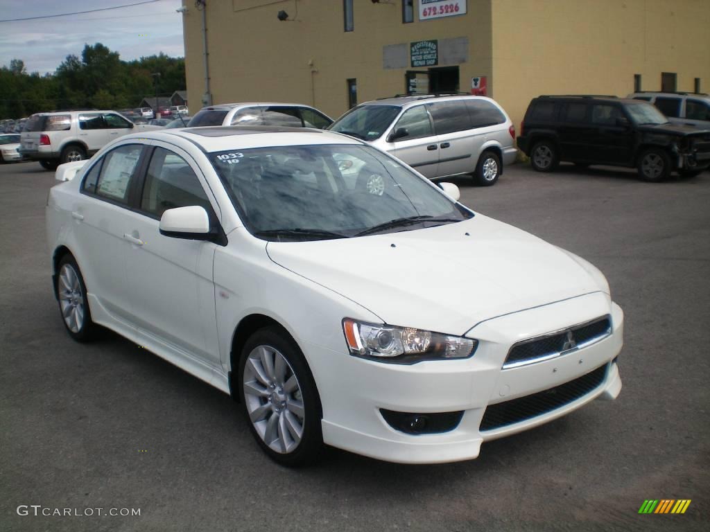2010 Lancer GTS - Wicked White Metallic / Black photo #13