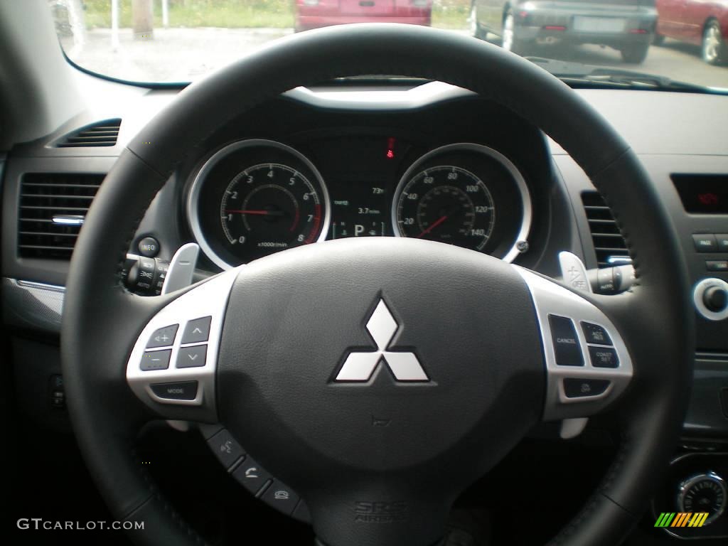 2010 Lancer GTS - Wicked White Metallic / Black photo #28