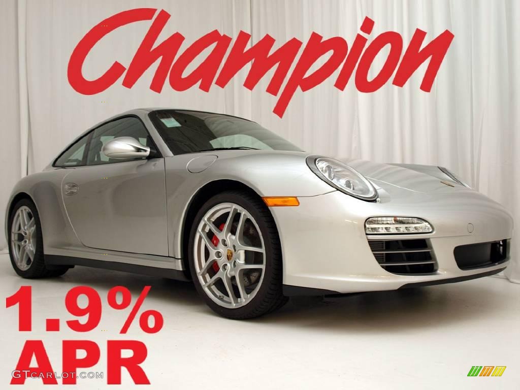 2009 911 Carrera 4S Coupe - Arctic Silver Metallic / Black photo #1