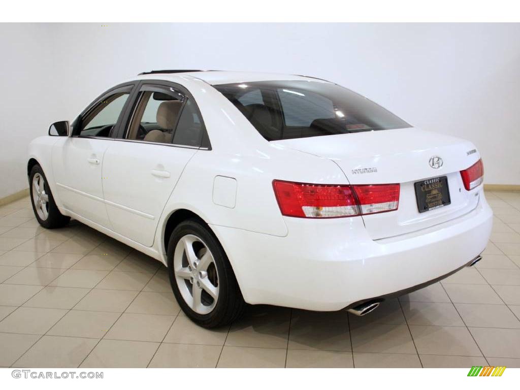 2006 Sonata GLS V6 - Powder White Pearl / Beige photo #5