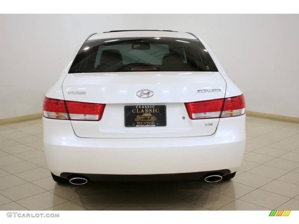 2006 Sonata GLS V6 - Powder White Pearl / Beige photo #6