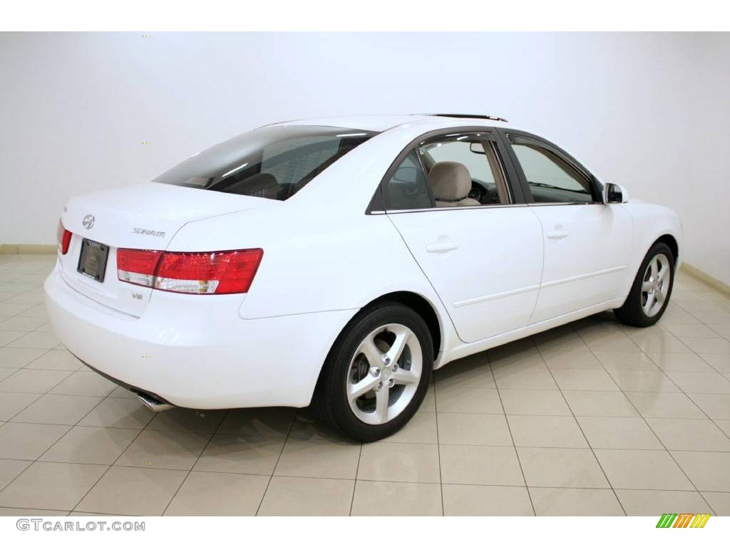 2006 Sonata GLS V6 - Powder White Pearl / Beige photo #7