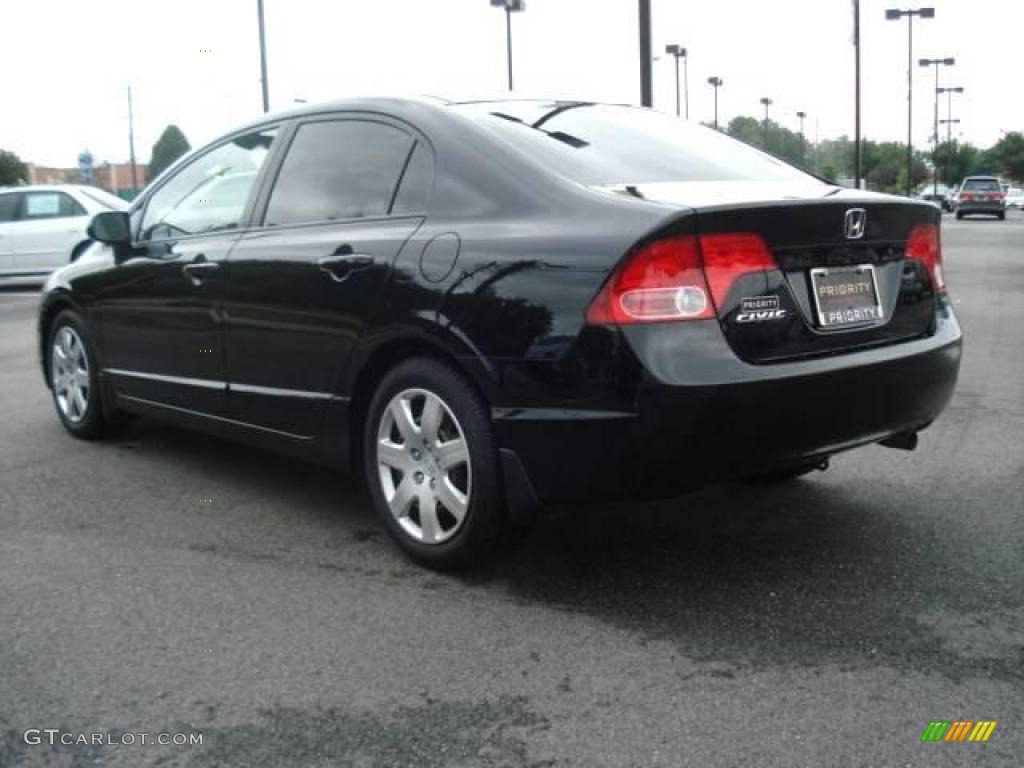 2007 Civic LX Sedan - Nighthawk Black Pearl / Gray photo #7