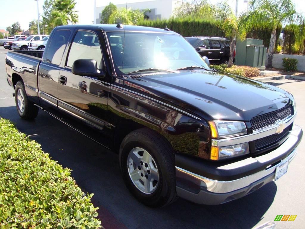 2005 Silverado 1500 LS Extended Cab - Black / Medium Gray photo #4