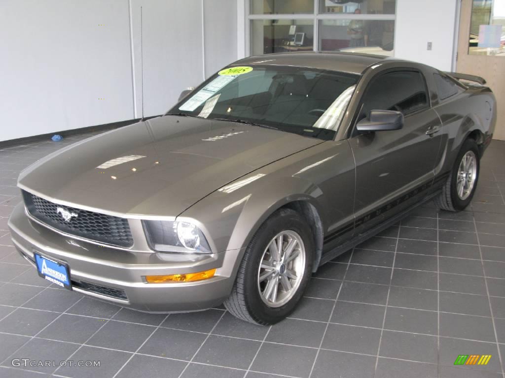 2005 Mustang V6 Premium Coupe - Mineral Grey Metallic / Dark Charcoal photo #5