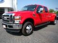 2008 Bright Red Ford F350 Super Duty Lariat Crew Cab 4x4 Dually  photo #6