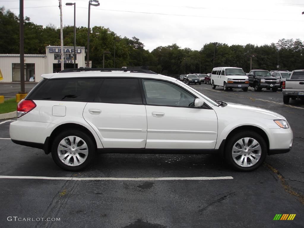 2009 Outback 2.5i Limited Wagon - Satin White Pearl / Warm Ivory photo #3