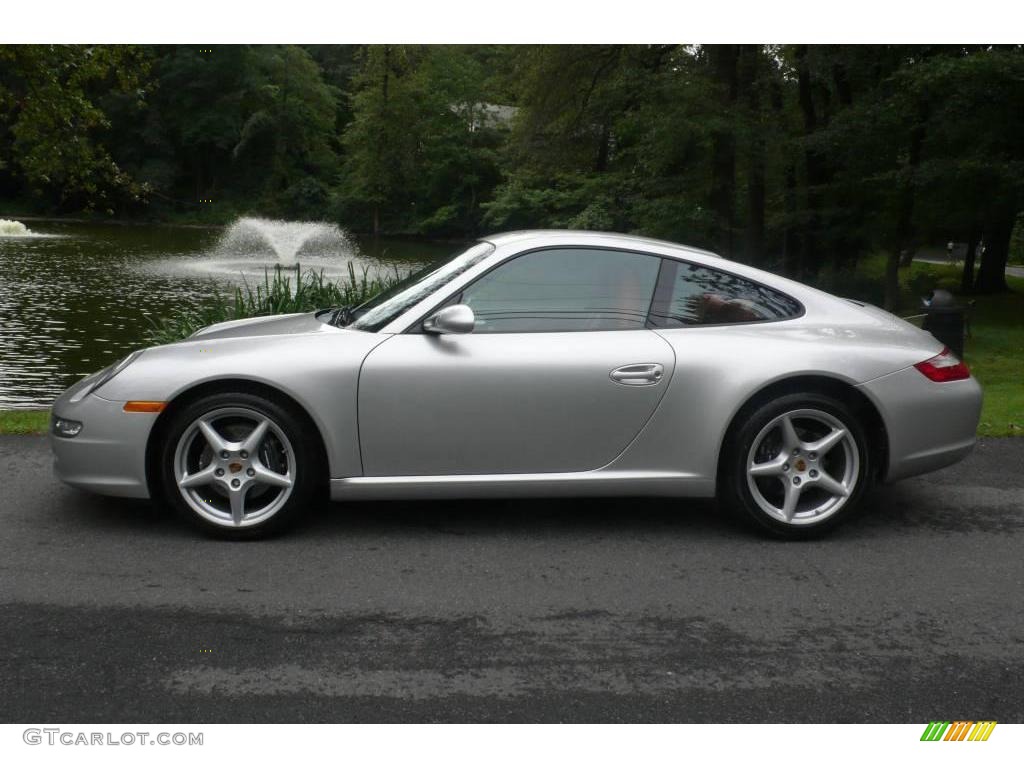 2008 911 Carrera Coupe - Arctic Silver Metallic / Black/Terracotta photo #3