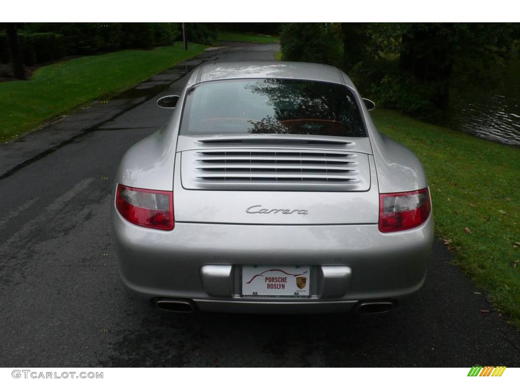 2008 911 Carrera Coupe - Arctic Silver Metallic / Black/Terracotta photo #5