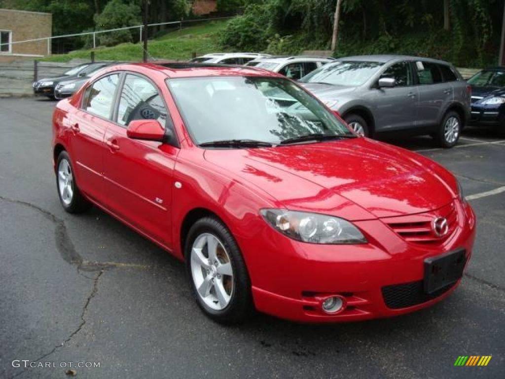 2006 MAZDA3 s Sedan - Velocity Red Mica / Black/Red photo #7