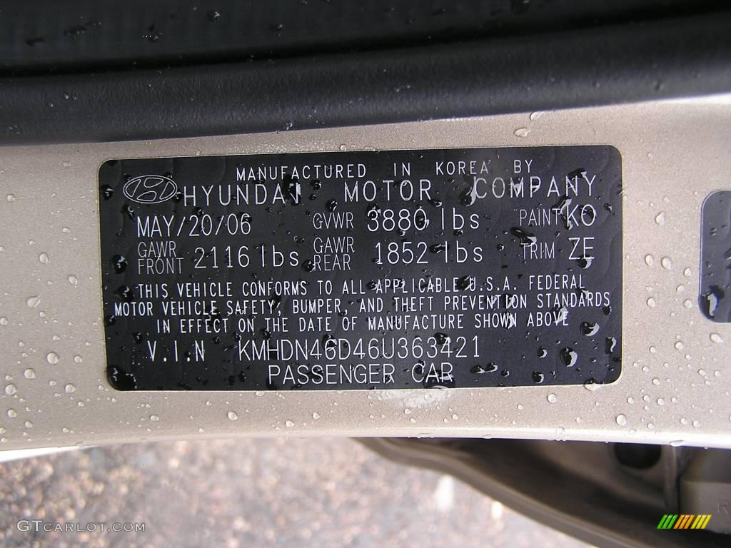 2006 Elantra GLS Sedan - Champagne Beige / Beige photo #21