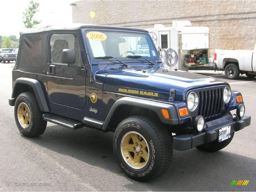 2006 Wrangler Sport 4x4 Golden Eagle - Midnight Blue Pearl / Dark Slate Gray photo #5