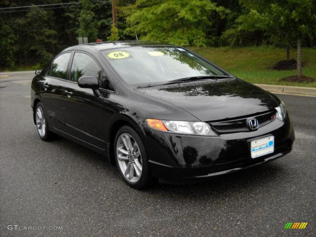 2008 Nighthawk Black Pearl Honda Civic Si Sedan 17930702 Photo 7