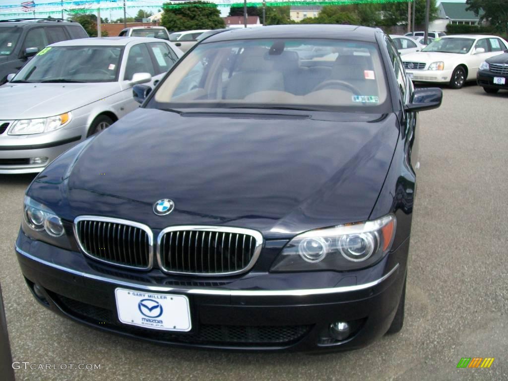 2006 7 Series 750i Sedan - Black Sapphire Metallic / Dark Beige/Beige III photo #8