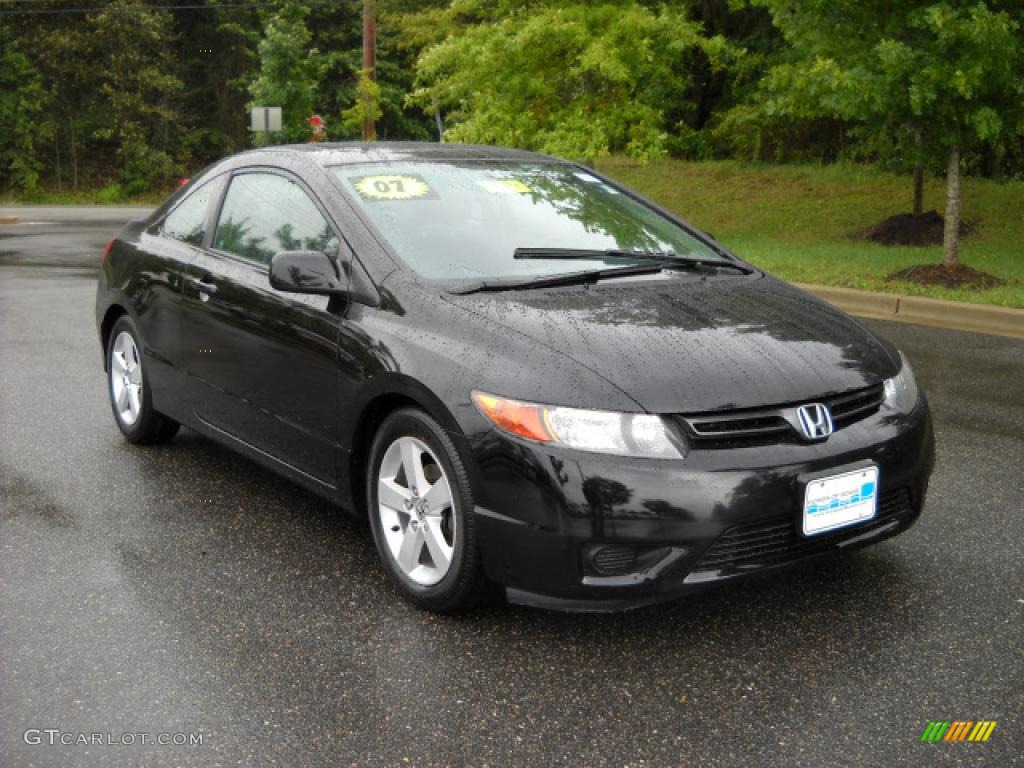 2007 Civic EX Coupe - Nighthawk Black Pearl / Black photo #1