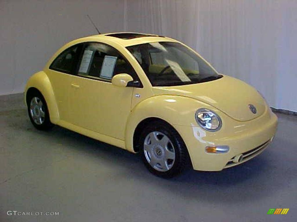 2001 New Beetle GLS Coupe - Yellow / Light Grey photo #1