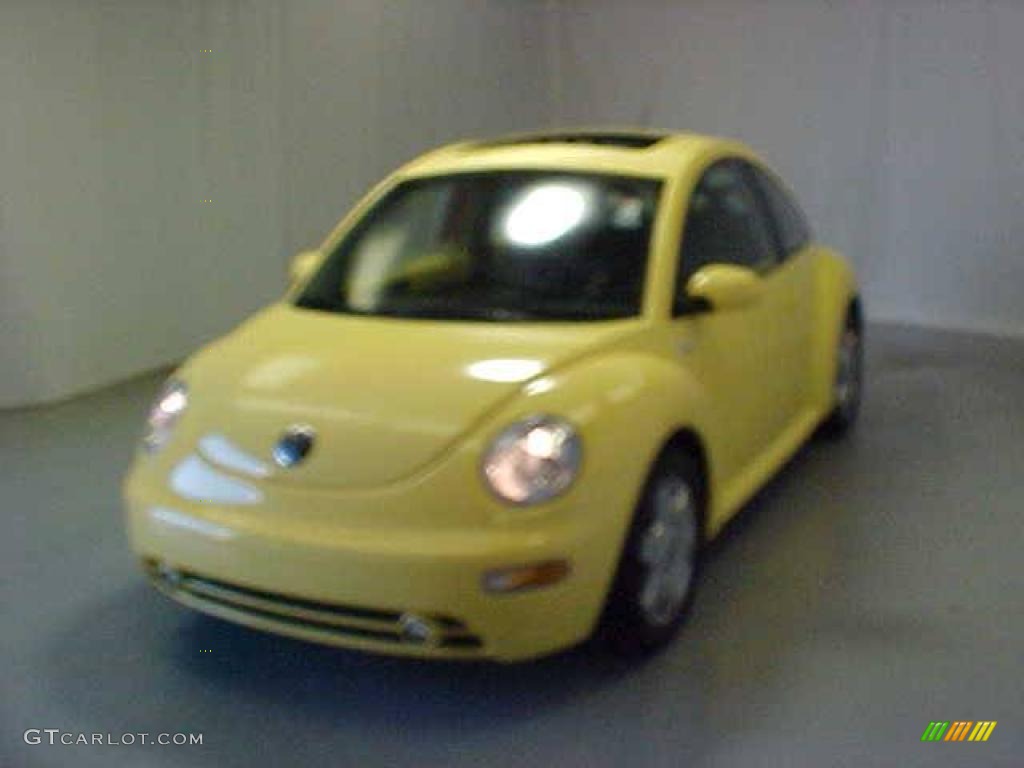 2001 New Beetle GLS Coupe - Yellow / Light Grey photo #3