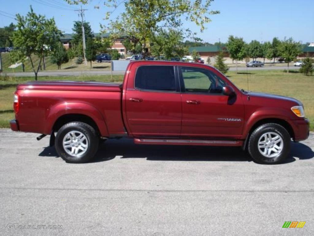 2005 Tundra Limited Double Cab 4x4 - Salsa Red Pearl / Taupe photo #3