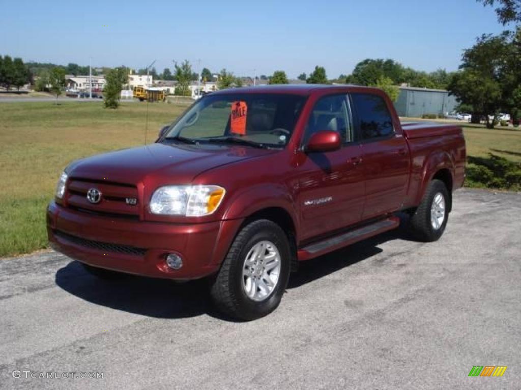 2005 Tundra Limited Double Cab 4x4 - Salsa Red Pearl / Taupe photo #9