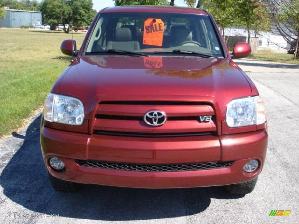 2005 Tundra Limited Double Cab 4x4 - Salsa Red Pearl / Taupe photo #12
