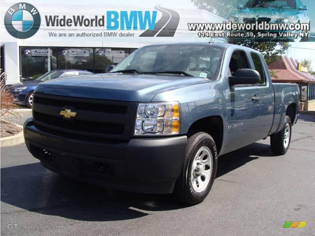 2008 Silverado 1500 Work Truck Extended Cab - Blue Granite Metallic / Dark Titanium photo #1