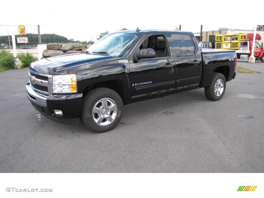 2009 Silverado 1500 Hybrid Crew Cab 4x4 - Black / Ebony photo #2