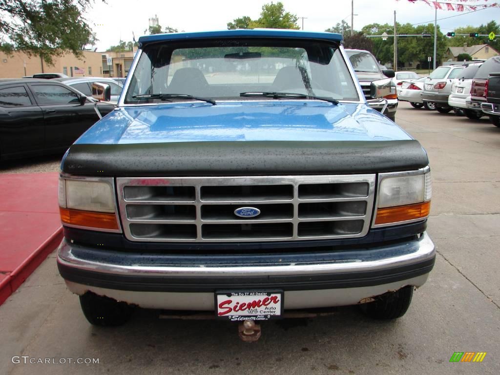 1992 F150 XLT Extended Cab - Bimini Blue Metallic / Blue photo #5