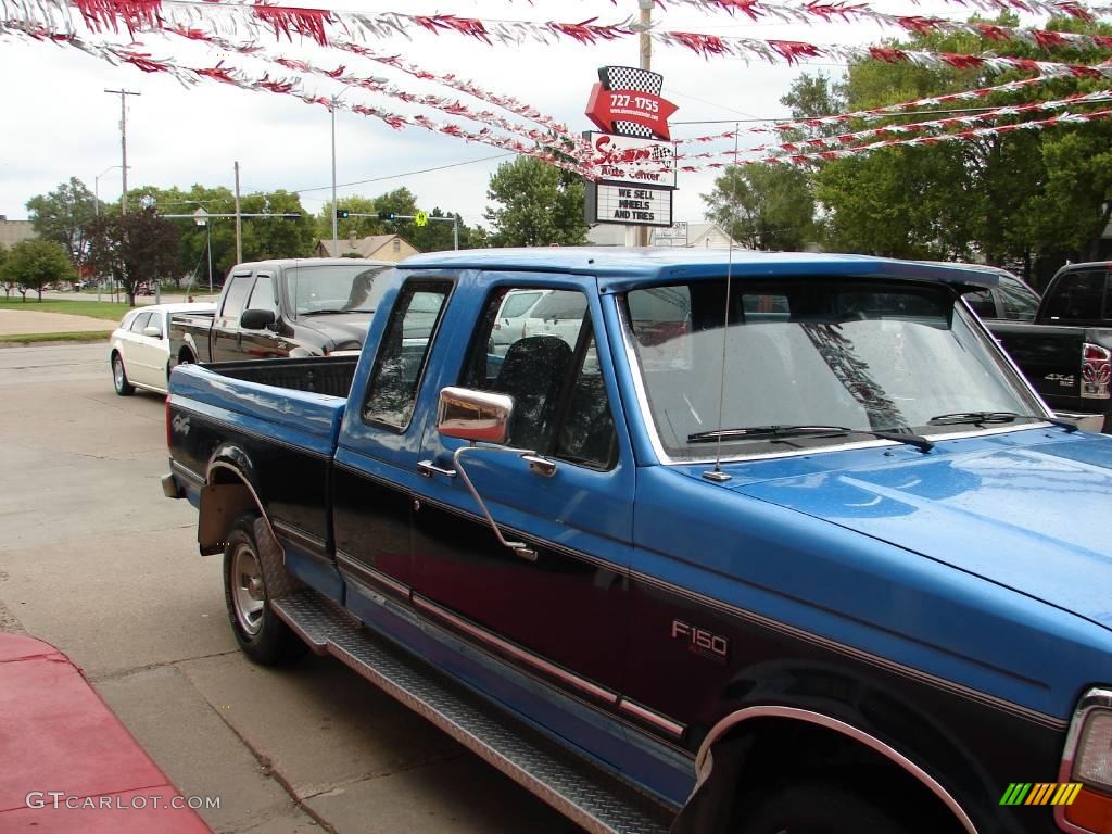1992 F150 XLT Extended Cab - Bimini Blue Metallic / Blue photo #15