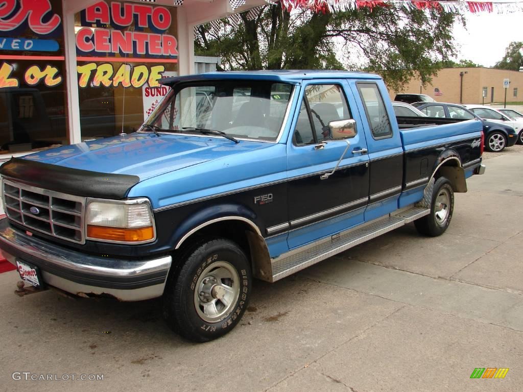 1992 F150 XLT Extended Cab - Bimini Blue Metallic / Blue photo #26