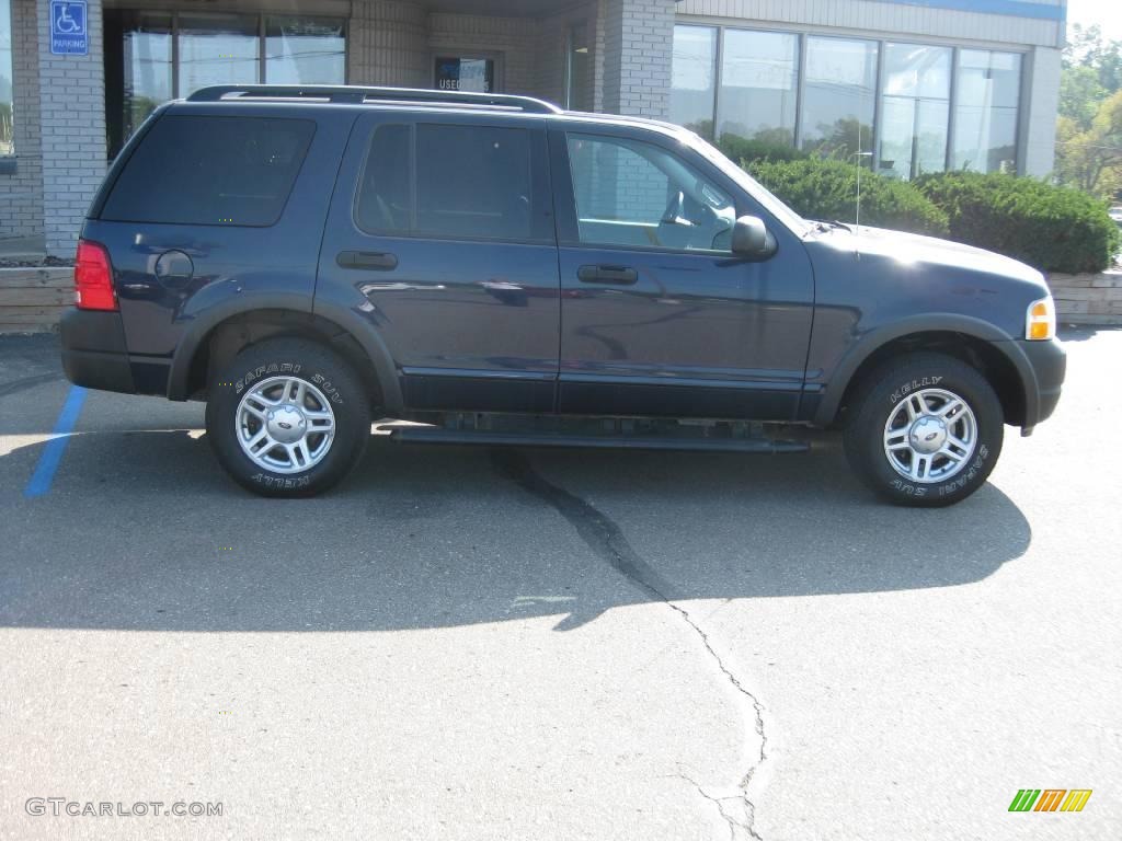 2003 Explorer XLS 4x4 - True Blue Metallic / Graphite Grey photo #2