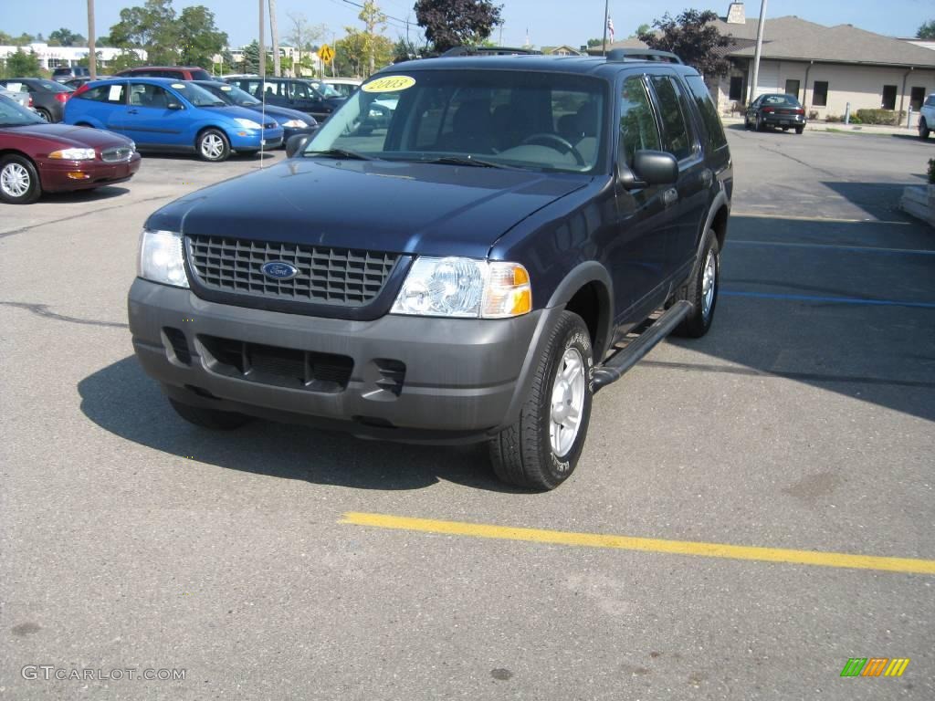 2003 Explorer XLS 4x4 - True Blue Metallic / Graphite Grey photo #10