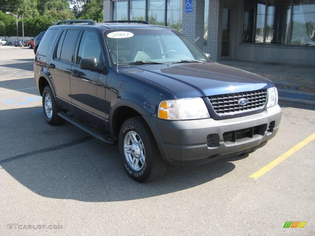 2003 Explorer XLS 4x4 - True Blue Metallic / Graphite Grey photo #12