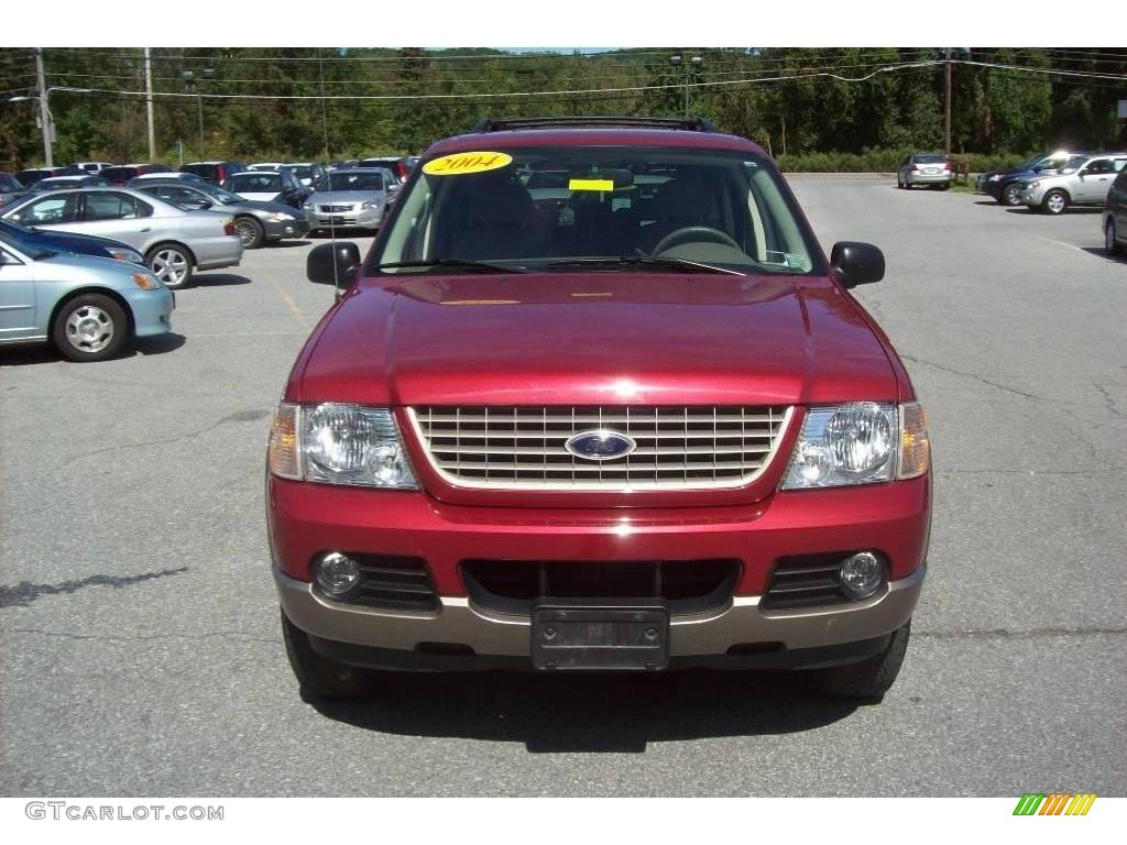 2004 Explorer Eddie Bauer 4x4 - Redfire Metallic / Medium Parchment photo #3