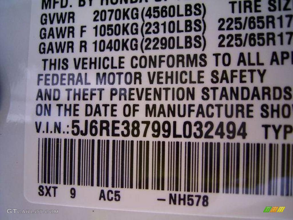2009 CR-V EX-L - Taffeta White / Gray photo #10