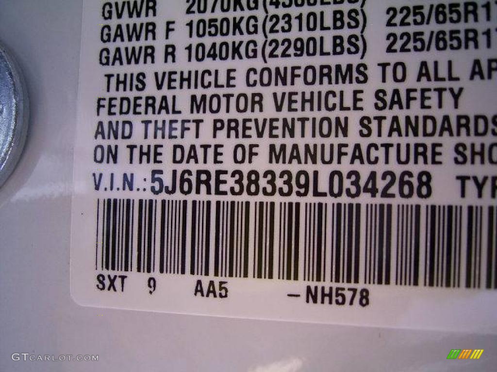 2009 CR-V LX - Taffeta White / Gray photo #11