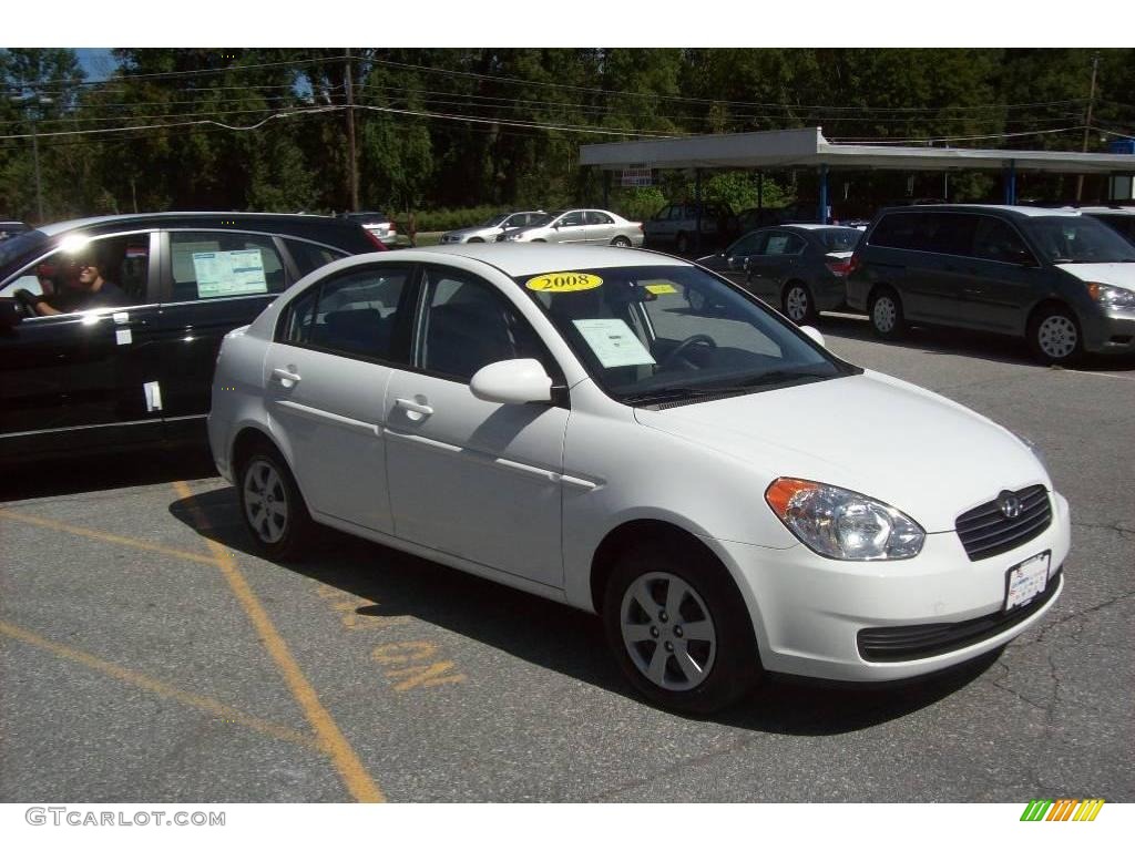 2008 Accent GLS Sedan - Nordic White / Gray photo #1