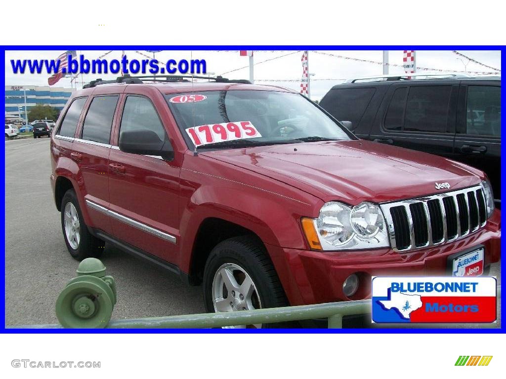2005 Grand Cherokee Limited - Inferno Red Crystal Pearl / Medium Slate Gray photo #6