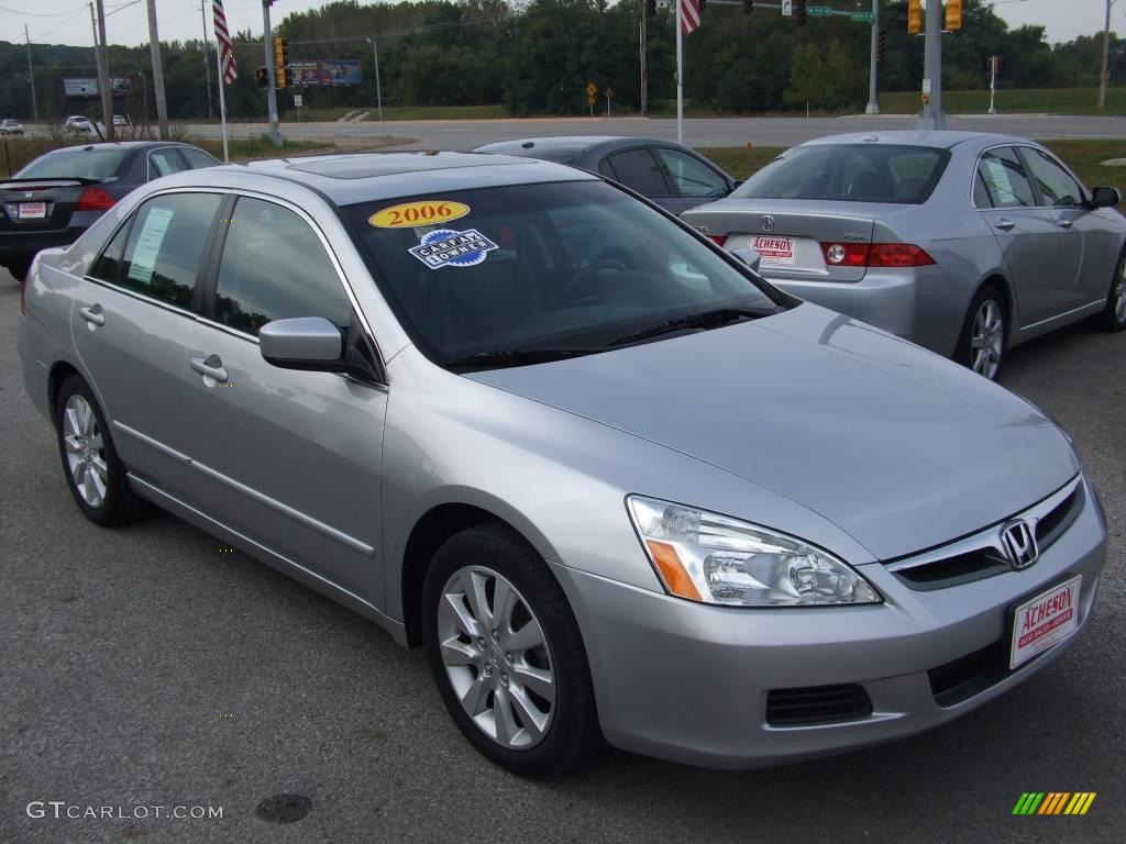 2006 Accord EX-L V6 Sedan - Alabaster Silver Metallic / Black photo #8