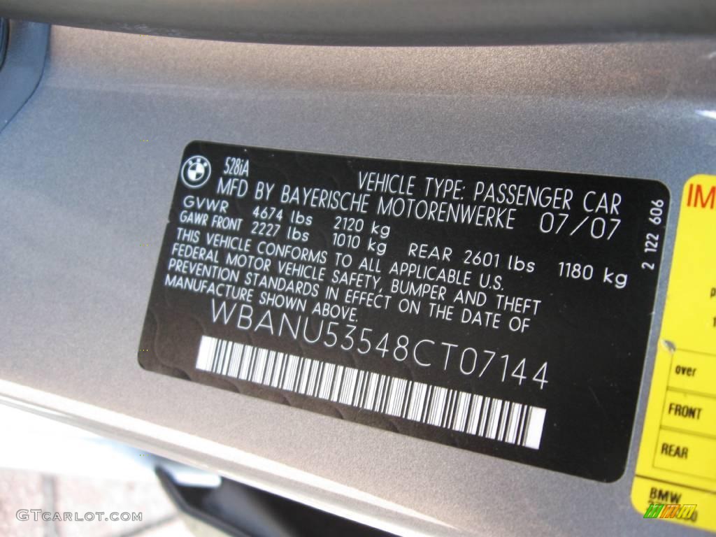 2008 5 Series 528i Sedan - Space Grey Metallic / Black photo #14
