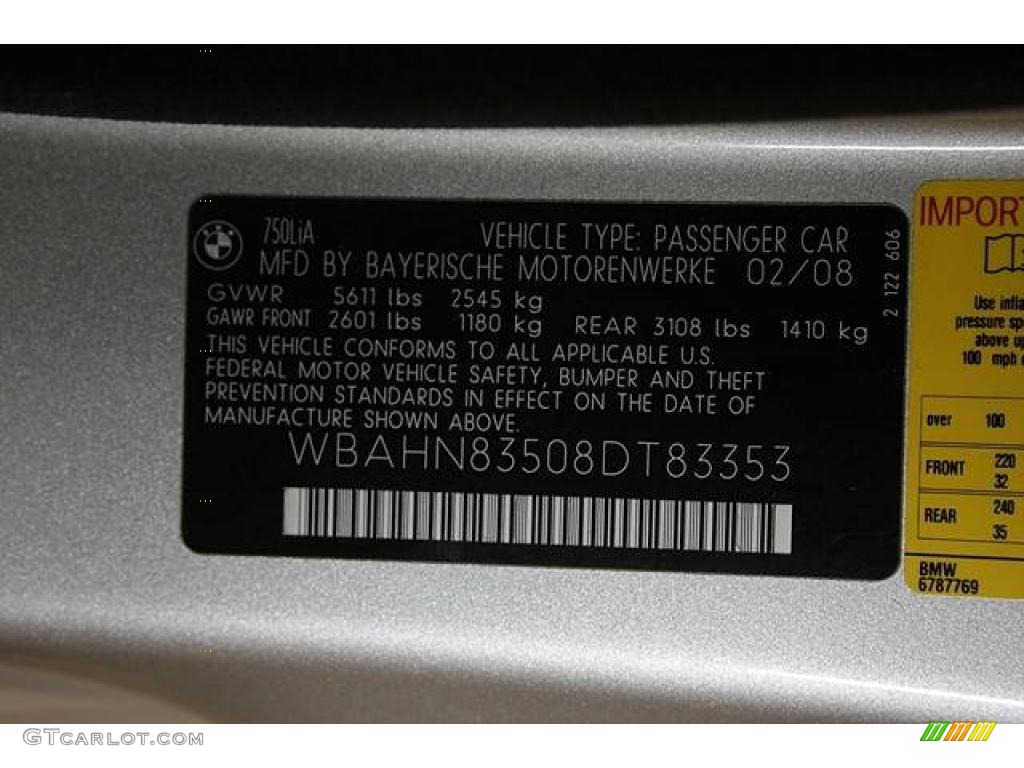 2008 7 Series 750Li Sedan - Titanium Silver Metallic / Black photo #29