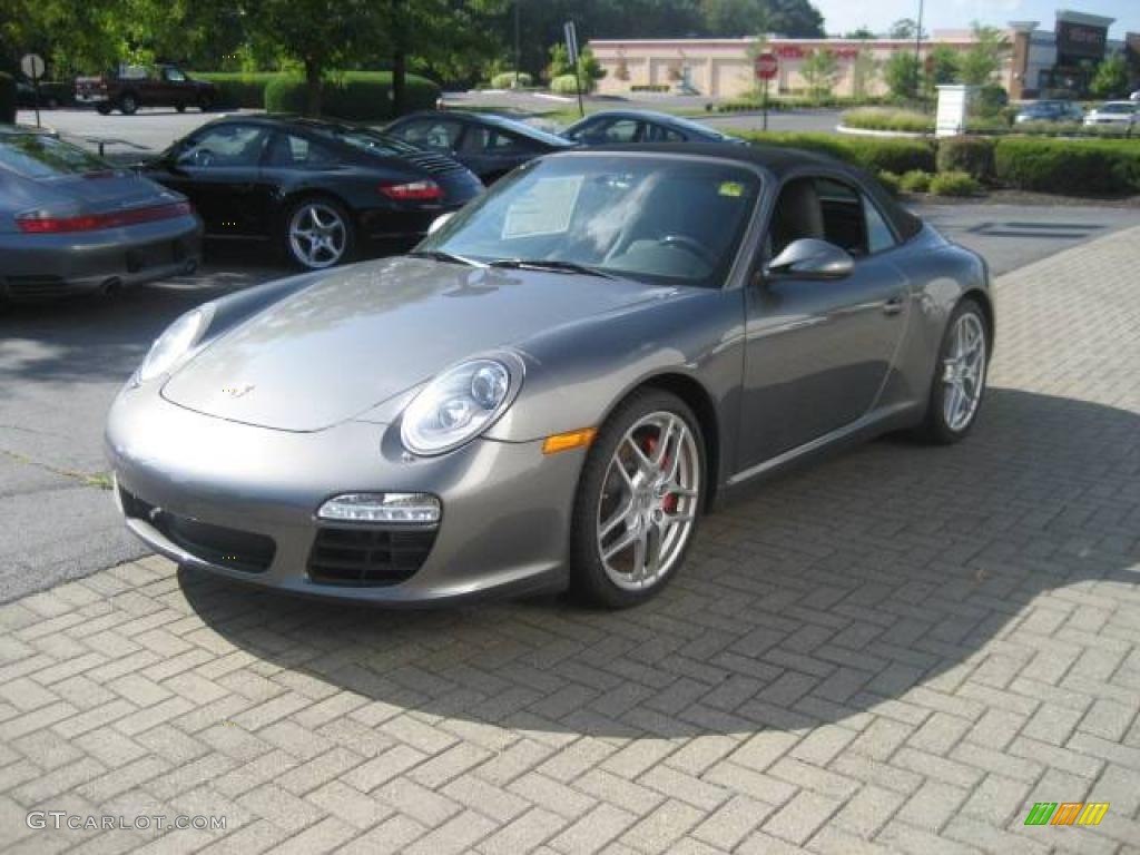 2009 911 Carrera S Cabriolet - Meteor Grey Metallic / Black/Stone Grey photo #1