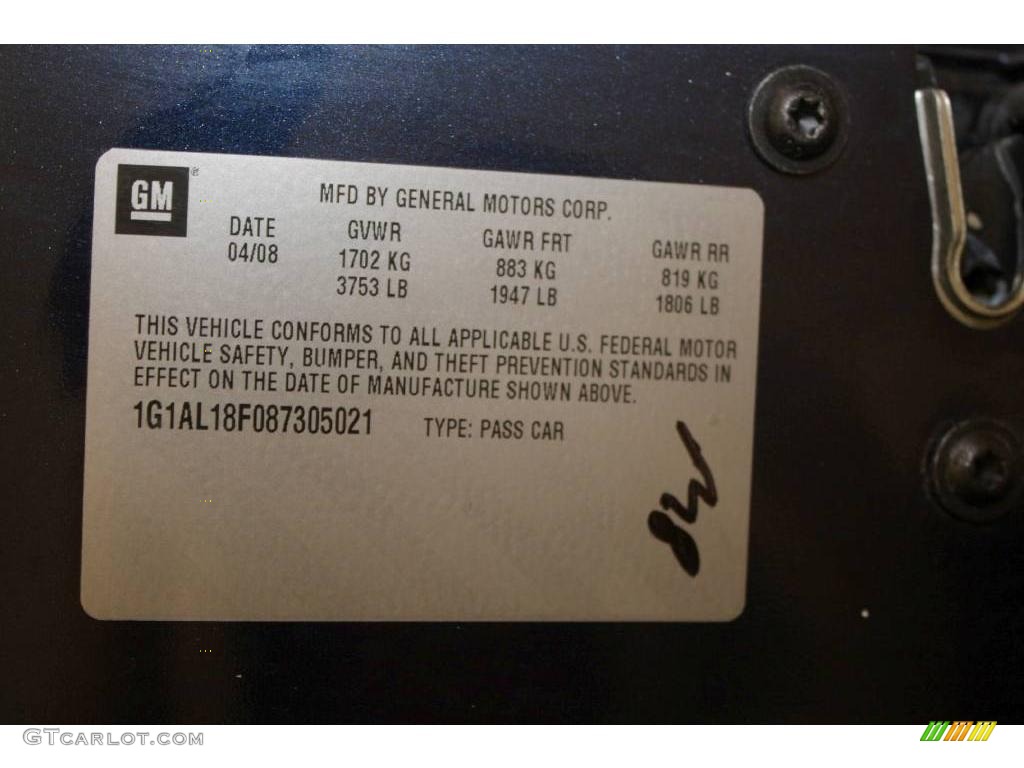 2008 Cobalt LT Coupe - Imperial Blue Metallic / Gray photo #20