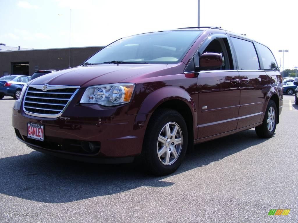 2008 Town & Country Touring - Deep Crimson Crystal Pearlcoat / Medium Slate Gray/Light Shale photo #1