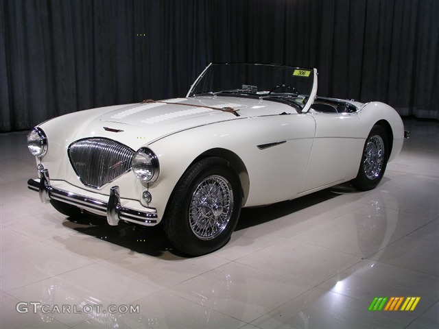 Ivory Cream 1956 Austin-Healey 100M LeMans Roadster Exterior Photo #180079