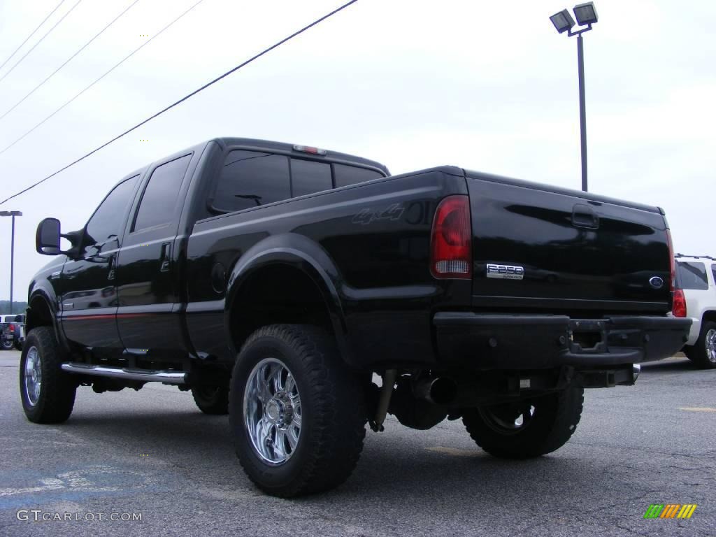 2007 F250 Super Duty Lariat Outlaw Crew Cab 4x4 - Black / Black/Red Leather photo #6