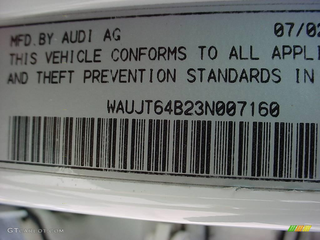 2003 A6 3.0 Sedan - Polar White / Beige photo #22